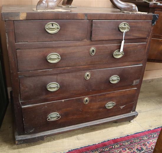 An 19th century mahogany provincial chest W.94cm